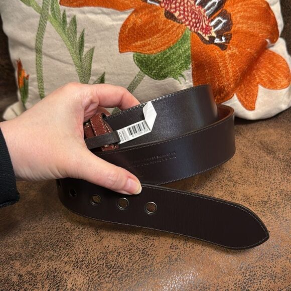 VINTAGE COACH BELT 02/03 SOHO SOLID BRASS BUCKLE GROMMETS RUST SUEDE LEATHER XL - Picture 11 of 12